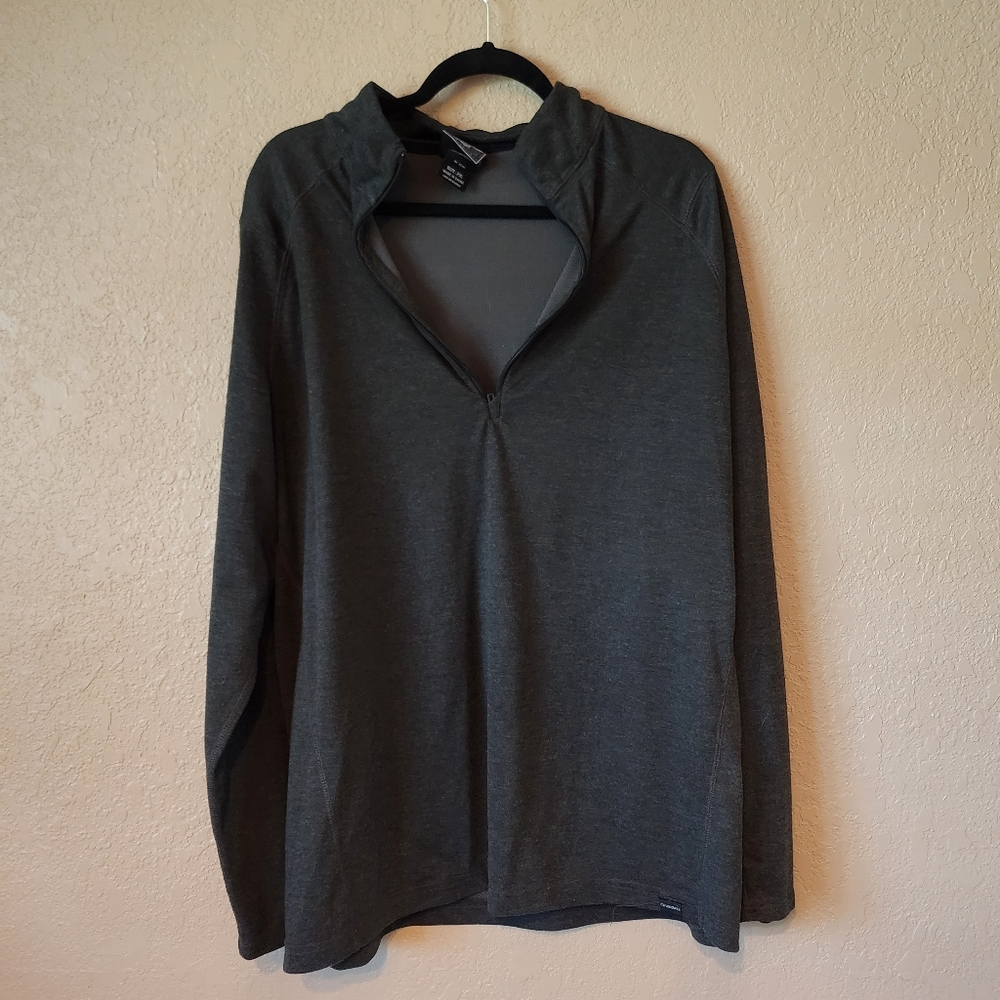 CB 1/4 Zipper Long Sleeves Shirt Grey Male Size 2XL